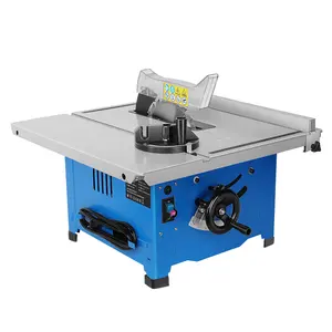 Customizable fence size wood cutting steel sliding table saw machine with two extension table HY1YD-HK1-210B