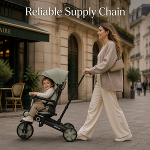<span class=keywords><strong>Tricycle</strong></span> évolutif 9-en-1 pour bébé, châssis en aluminium léger, pliage rapide à un bouton, vélo à pousser pour enfants, OEM ODM - Product Image 2