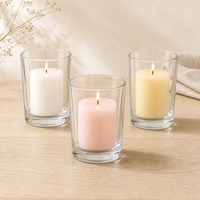 Lot de mini coupelles à bougies en verre de 50 ml à fond épais, vierges, pour la fabrication artisanale de bougies d'aromathérapie
