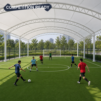 Couverture de terrain de futsal en membrane, structure en acier multi-arche ondulée, imperméable, résistante aux UV, translucide, sur mesure
