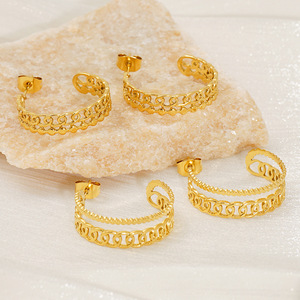 Zogxin Huggie Earrings Gold Geometric Studs For Women Party Fashion Jewelry - Product Image 2