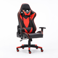 Chaise de jeu pour ordinateur avec haut-parleurs Bluetooth, chaise inclinable ergonomique en cuir, accoudoirs 2D pour configuration de joueur