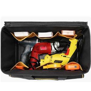 Sac à outils tactique portable noir de grande taille, à fond rigide, de fabrication industrielle, robuste, avec outils pour l'ingénierie - Product Image 4