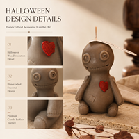 Vela Aromática de Muñeca Vudú de Halloween, Vela Decorativa Gótica Hecha a Mano para Regalo de Fiesta, Decoración del Hogar, Color y Fragancia Personalizados, OEM