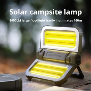 Manyetik kanca ile güneş katlanabilir İş işık LED el feneri 1/4 ''delik 2000 lümen 5000mAh kamp feneri açık acil - Product Image 3