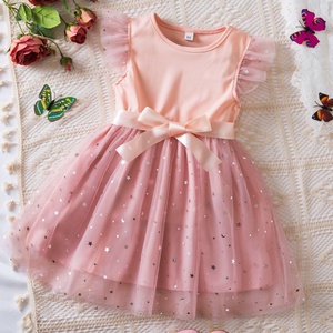 Vestido de Verano <span class=keywords><strong>para</strong></span> <span class=keywords><strong>Niñas</strong></span>, Versión Coreana, <span class=keywords><strong>Cielo</strong></span> Estrellado, Malla, Manga con Volantes, Vestido de Princesa, <span class=keywords><strong>Vestidos</strong></span> Casuales <span class=keywords><strong>para</strong></span> <span class=keywords><strong>Niñas</strong></span> - Product Image 2