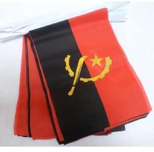 Angola <span class=keywords><strong>6</strong></span> Mètres Drapeau Bunting 20 Drapeaux 9 ''X <span class=keywords><strong>6</strong></span>'' Drapeaux Angolais 15X21 <span class=keywords><strong>cm</strong></span> - Product Image 1