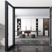 Puerta Abatible de Aluminio Personalizada de Fábrica, Vidrio Templado Aislante, Insonorizada e Impermeable, para Villas, Hoteles y Comercios