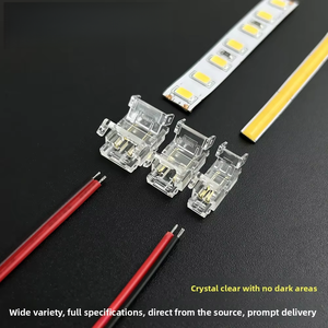 2-Pin Low Voltage PC Solderless Snap Connector for COB <b>LED</b> Strip Wire-to-Board Single End Connection Terminal Cable - Product Image 2