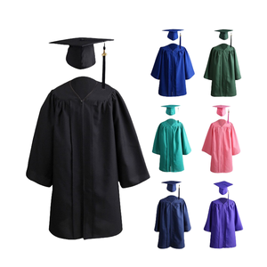 Vestido y gorra de graduación para niños de fábrica, vestido de graduación azul real de poliéster mate para niños, logotipo de colores personalizado - Product Image 6