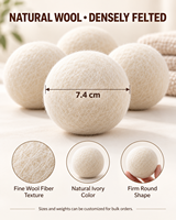 Boules de séchage en laine naturelle de qualité supérieure, réutilisables, avec sac à cordon pour un séchage plus rapide des vêtements doux