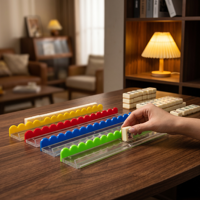 Support de Mahjong en Acrylique Simple à Fond Plat avec Fixation Magnétique et Rulera de Poussoir de Cartes – Organisateur de Cartes Indispensable pour les Paresseux