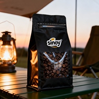 Sac de rangement réutilisable en aluminium laminé de qualité alimentaire avec valve à fermeture éclair, pochette autoportante pour café, lait, aliments pour animaux, gelée