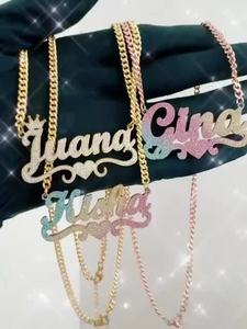 Collana di Moda Trendy per Donna all'Ingrosso, Gioielli Economici con Zirconi Misti e Lettere Personalizzate - Product Image 6