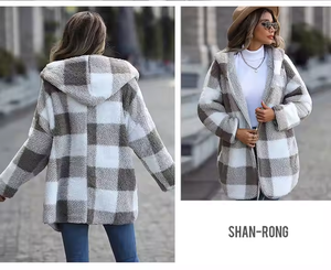 Vente en gros longue veste polaire 690gsm double laine épaissie hiver fourrure polaire manteau épais chaud <span class=keywords><strong>Plaid</strong></span> pile poche - Product Image 3
