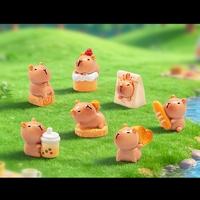 Cabujones de resina pintados realistas con forma de animal (Capibara) y diseño de postre 3D para Navidad y Pascua