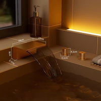 Robinet de baignoire HONGDEC noir mat à double poignée avec bec large et plat pour la décoration hôtelière