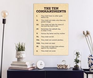 Stampa Artistica Decorativa da Parete con Versetti Biblici del Vecchio Testamento, <span class=keywords><strong>Decalogo</strong></span>, Senza Cornice - Product Image 2