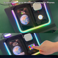 Console centrale de voiture Décoration intérieure Lumière ambiante Téléphone sans fil Chargement LED Lumière de voiture pour Tesla Model 3/Y 2021 +.