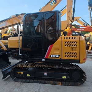 Maquinaria de Construcción Usada de Alta Calidad y Eficiencia Energética, Excavadoras de 7.5 Toneladas, Excavadoras de Orugas Sany SY75C - Product Image 1