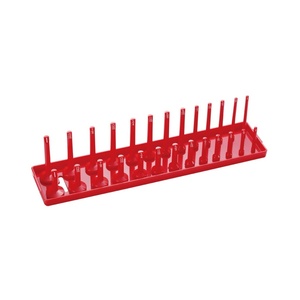 Wholesale Red Corrosion Resistant Dual Row Metric Socket Storage Tray Organizer for Workshop - Product Image 1