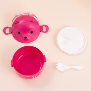 Boîte à lunch ronde en forme de lunettes avec couvercle en plastique, utilisable au micro-ondes, pour adultes, étudiants, usage au bureau - Product Image 1