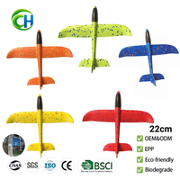 Circfoam Avion à lancer manuel en EPP de haute qualité, 22 cm, à pois colorés, jouet volant d'extérieur, planeur en mousse écologique pour enfants