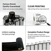 Impresora de Códigos de Barras de Transferencia Térmica de 24 mm de Ancho, Marca DOWREN Premium, Compatible con Cinta de Resina Usada para Impresoras de Etiquetas Zebra TSC