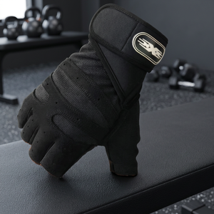 <b>Half</b> Finger Gym Gloves for Men Weight Lifting Mesh Breathable Waterproof Polyester Adjustable Wrist Strap Non <b>Slip</b> - Product Image 3