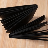 Carnet en cuir PU noir format A5 A6 avec pages noires