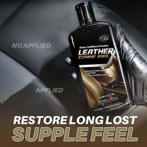 Kit de cuidado de cuero de 450mL, mantiene el asiento del coche, Gel de condición de cuero suave y flexible para brillo, limpiador y protección de cuero Interior - Product Image 4