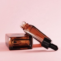 Bouteilles cosmétiques, flacon compte-gouttes transparent, flacon d'huile essentielle pour cheveux, sérum, flacon rectangulaire carré en verre transparent classique 30ml 50ml 100ml