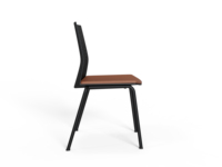 Chaise de bureau pivotante empilable moderne en plastique et métal à quatre pieds avec dossier simple pour la formation du personnel et la lecture