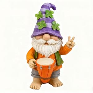 Estatua de Gnomo Divertida de Resina LiWei, Escultura Personalizable Pintada a Mano, Impermeable, Decoración para Jardín y Hogar, Figura de Gnomo Tocando la Guitarra - Product Image 4