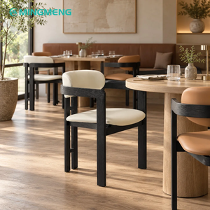 Contemporary Wooden Restaurant Table Set with <b>4</b> <b>Chairs</b> Modern <b>Dining</b> Furniture for Commercial Use Square Design Durable - Product Image 1