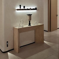 Table console personnalisable en travertin mat de luxe, table basse d'appoint en marbre naturel, style européen moderne, garantie 3 ans