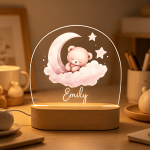 Custom Wholesale Romantic Bear 3D Acrylic Led Lamp for Home Kid's Night Light Table Lamp Birthday Party Christmas Gift Lamp - Product Image 1