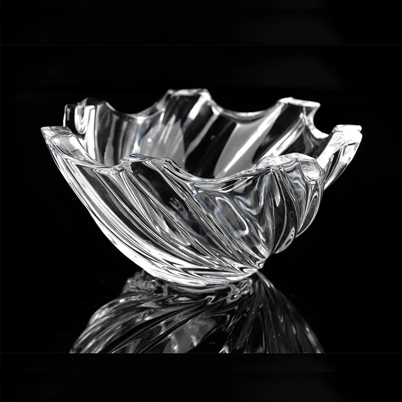 Wholesale Flat White Glass Salad Bowl Big Size Large Kitchen Edge Glass Salad Bowls With Spoons