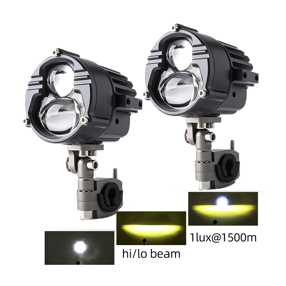 Motorcycle LED Headlight Auxiliary Moto Spotlight High/Low Bright