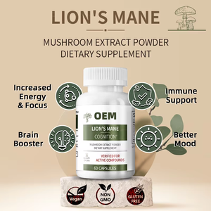OEM Private Label <strong>Lion</strong> <strong>s</strong> <strong>Mane</strong> Mushroom Capsules Herbal <strong>Supplement</strong> for Brain Health and Cognitive Support - Product Image 2