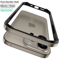 Coque de protection antichoc en silicone et métal aluminium pour iPhone 15 14 13 12 11 Pro Max Plus