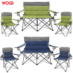 ชุดเก้าอี้พับกลางแจ้ง Woqi สีเขียว โครงอะลูมิเนียม ผ้า Oxford เก้าอี้สำหรับสวนและตั้งแคมป์ พร้อมที่วางแก้ว พกพาสะดวก พับเก็บได้ - Product Image 2