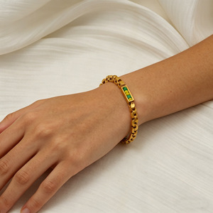 Zogxin Stainless Steel <b>Bracelet</b> Gold Silver Inlaid <b>Beads</b> Geometric Design Men's Jewelry Gift Fashion Beaded <b>Bracelets</b> - Product Image 2