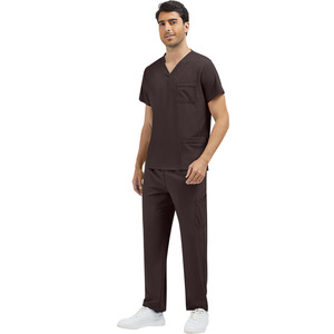Uniformes Médicos para <span class=keywords><strong>Hombre</strong></span>, Parte Superior de Poliéster con Cuello en V, <span class=keywords><strong>Pantalones</strong></span> con Múltiples Bolsillos, Ropa de Trabajo para Enfermeros y Doctores - Product Image 4