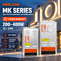 Alimentation à découpage AC/DC 12V 24V 200W à sortie unique, 93% haute efficacité, étanche, pour enseignes LED commerciales et caissons lumineux