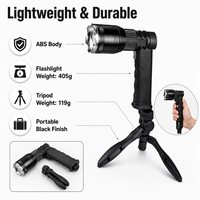 Senter LED T6 Tipe-C USB Isi Ulang W535 dengan 1000 Lumen IP54 untuk Menyelam & Berkemah