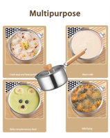 Casserole multifonction de haute qualité en acier inoxydable 316, compatible induction, avec panier vapeur pour lait et aliments pour bébé, biodégradable