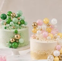 Großhandel 20 Stück Goldene Kugeln Geburtstagstorten-Deko Thematische Geburtstags-Mini-Ballons Schaumstoff-Kunstkugeln Kuchendekoration XCreated