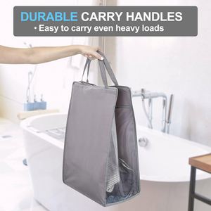 Cesto colgante de tela con cesta de mano para ropa sucia, bolsa de almacenamiento y clasificación de artículos diversos lavable - Product Image 5
