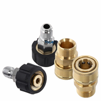 Accessoires de nettoyeur haute pression à cheveux raides en laiton 3/8 Kit M22 adaptateur de tuyau de pistolet à eau à déconnexion rapide